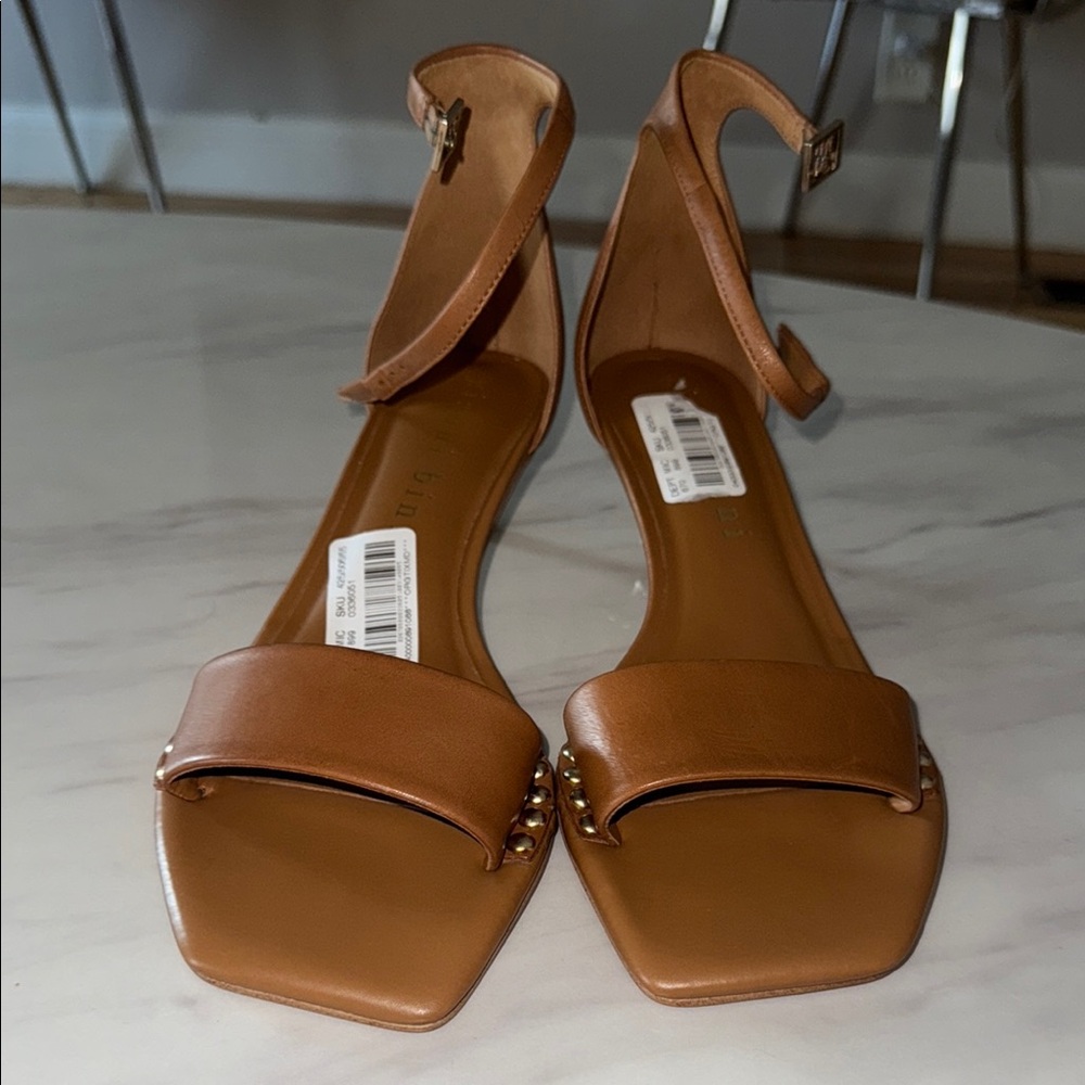 Gianni Bini Tan Sandals with Strappy Design and Stiletto Heel